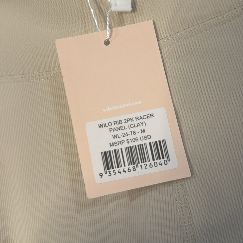 NWT ANTHROPOLOGIE WILO THE LABEL RACER PANEL CLAY RIBBED LEGGINGS SIZE M - Picture 3 of 7